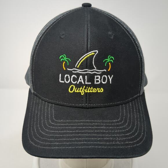 Local Boy Outfitters Snapback Trucker Hat Black One Size Adjustable Mesh Back - Picture 2 of 9